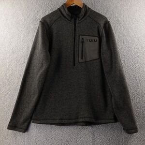 Kuiu Base Camp High Loft Sweater Fleece Quarter Zip Men's Size L Gray